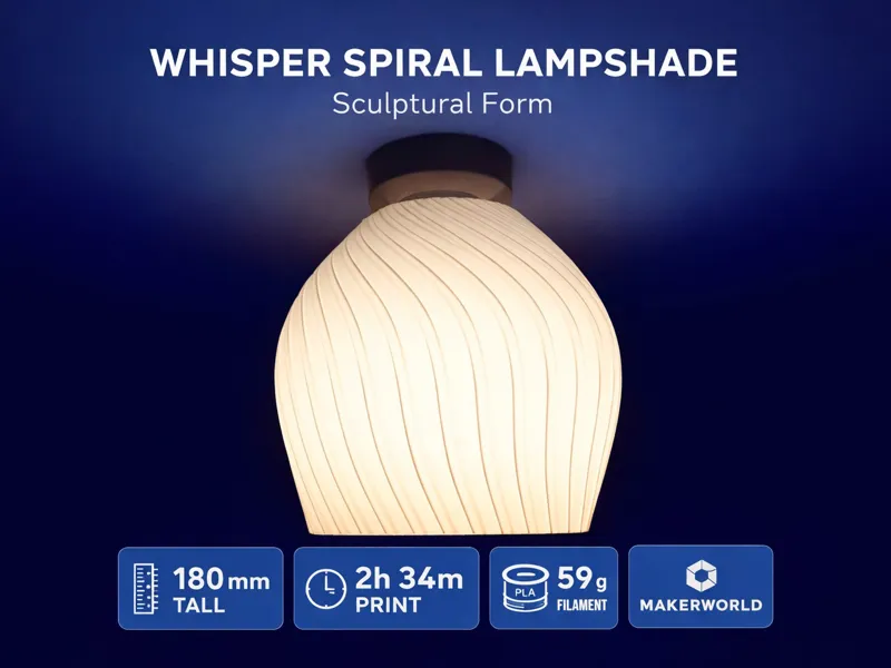 Whisper Spiral Lampshade – Sculptural Form