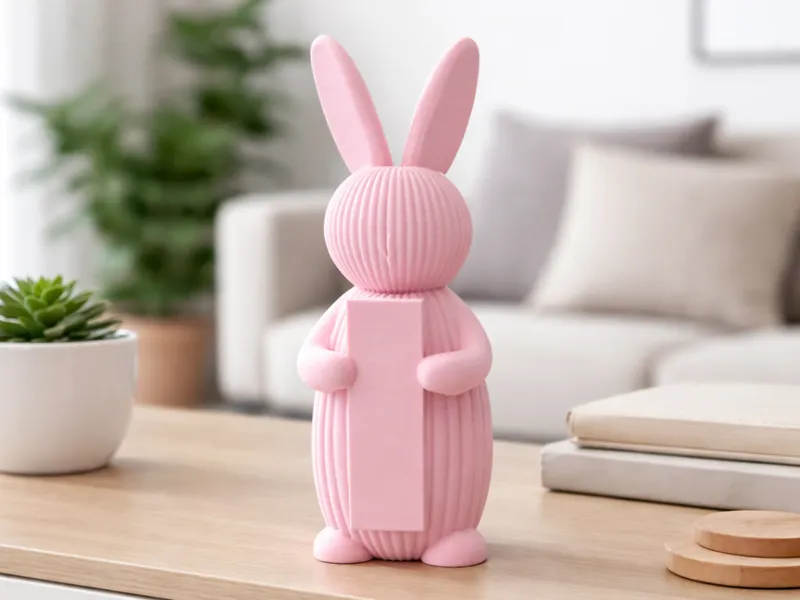 Minimalistischer Osterhase mit Schild