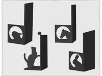 Serre-livres animaux (chat, cheval, lapin, perroquet) — photo 1
