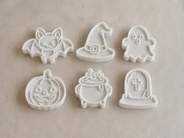 Cortador para modelado: 6 Spooky Halloween Cookie Cutters & Stamps Set — vista de referencia 3