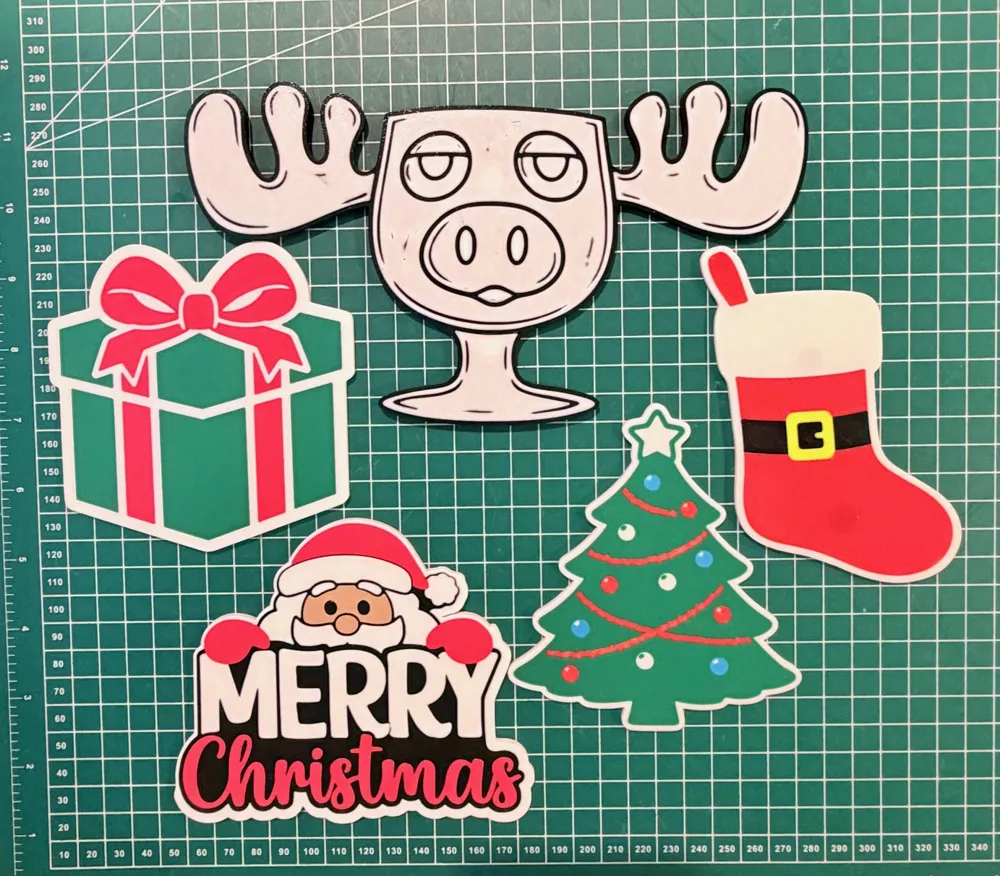 Christmas magnets - dispenser faces - Free 3D Print Model - MakerWorld
