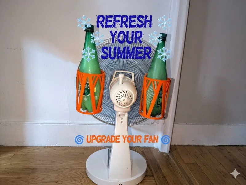 Bottle holder for fan