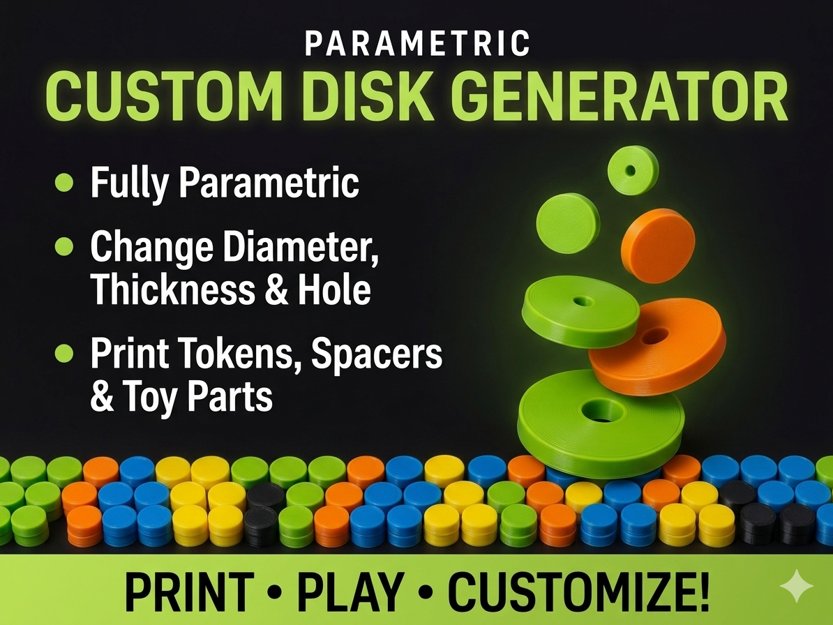 Simple Parametric Disk / Token Generator