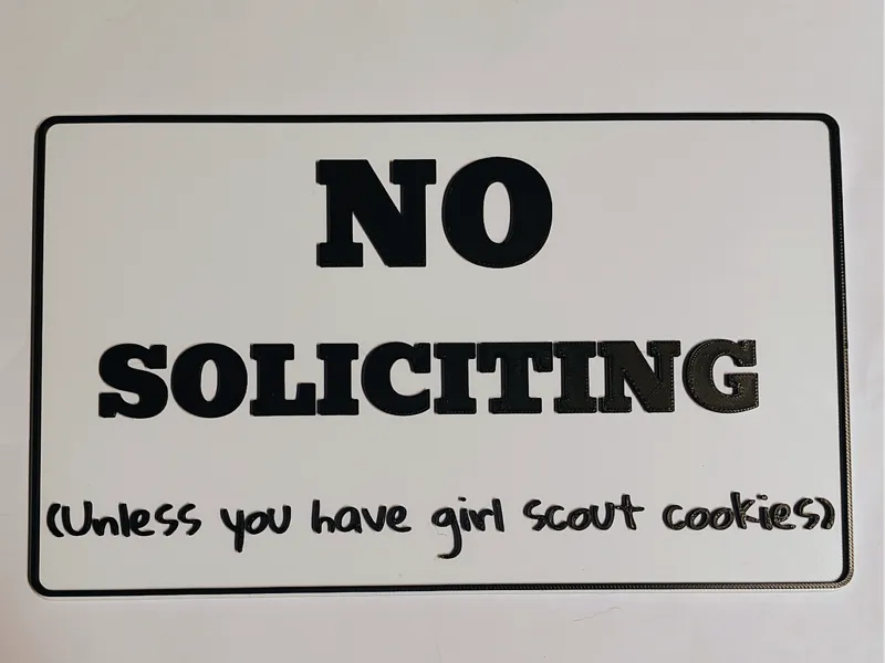 NO SOLICITING Unless... Novelty Sign 9x5.5in