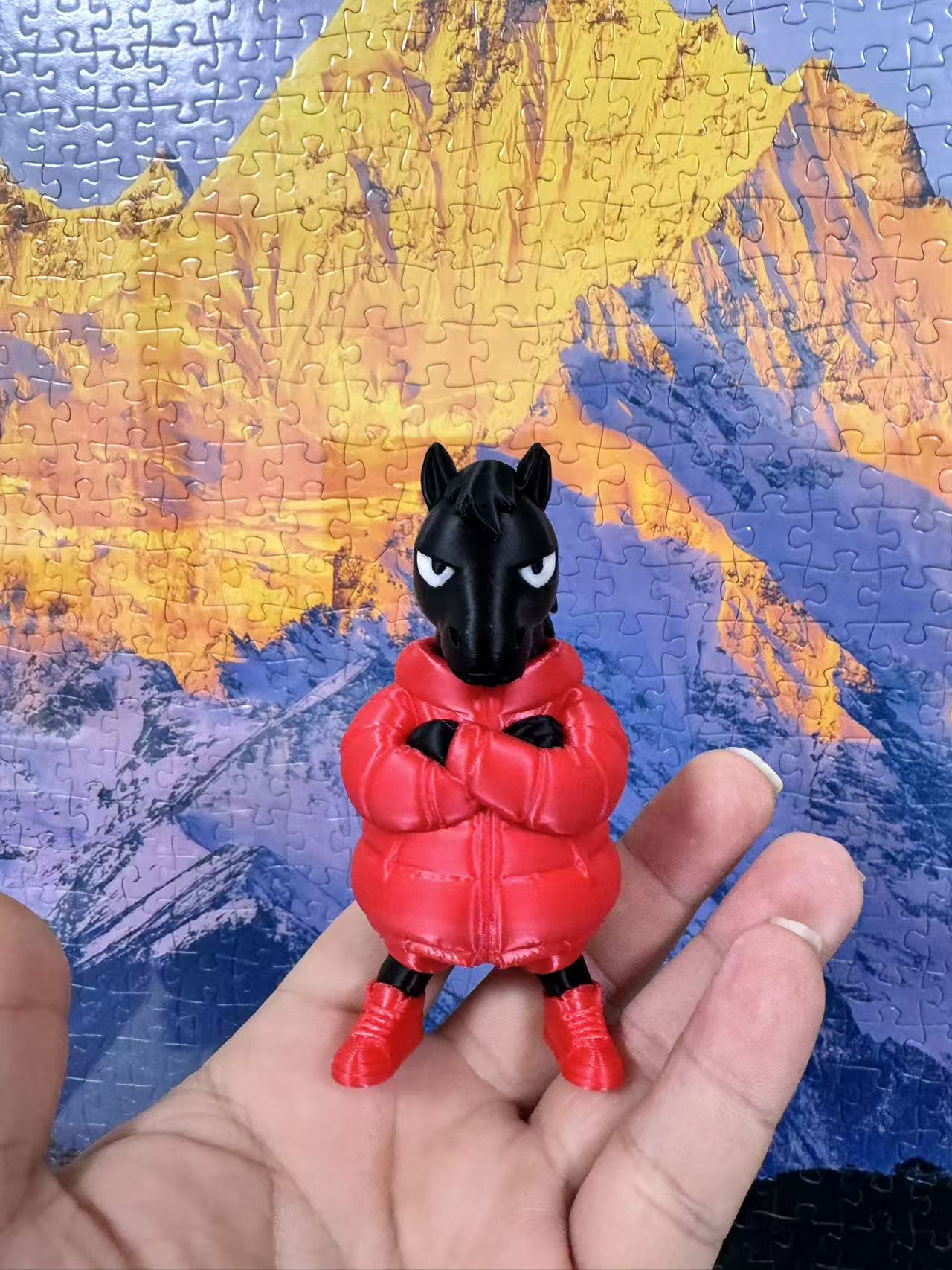 Miniatura 3 do modelo 3D 十二生肖-鸿运黑马羽绒福马（AMS分件分色 ）