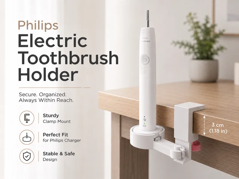 Under-Desk Swivel Toothbrush Charger Holder