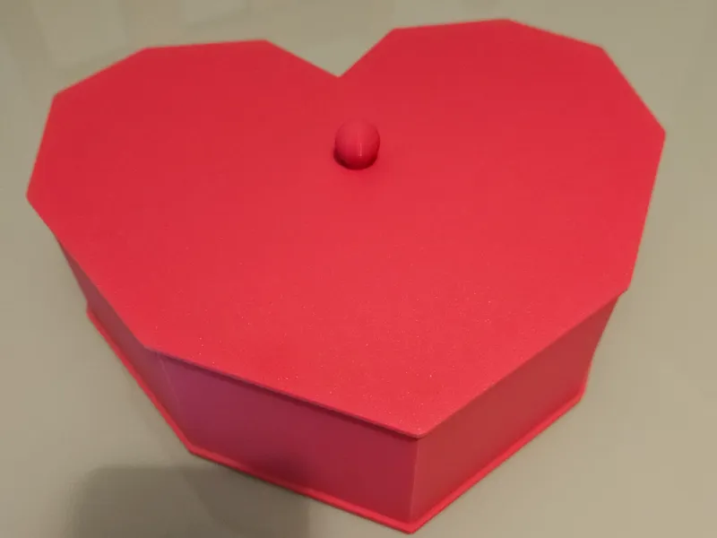 Valentine's Heart Box with Lid - Trinket Box