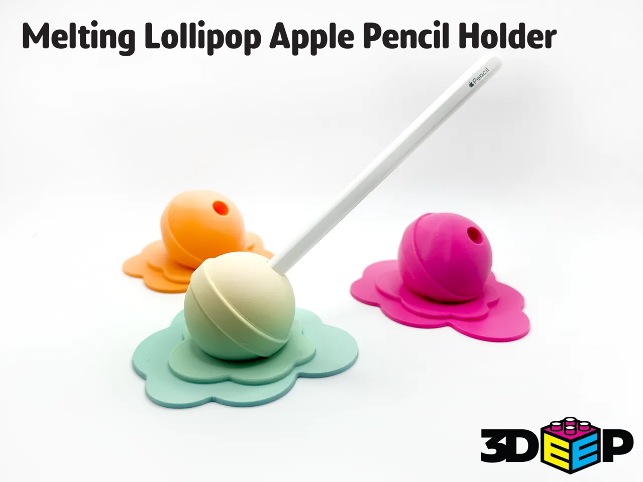 Melting Lollipop Apple Pencil Holder - No Supports view 2