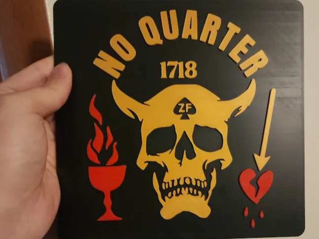Blackbeard No Quarter 1718 Sign