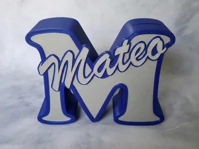 Piggy bank letter M