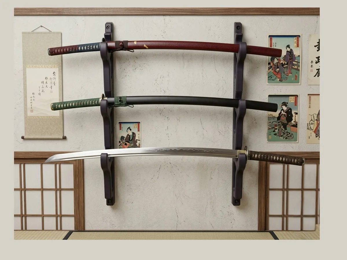 KATANA SWORD MODULAR WALL MOUNT - Free 3D Print Model - MakerWorld