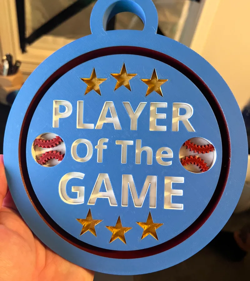 Baseball Player of The Game Medallion
