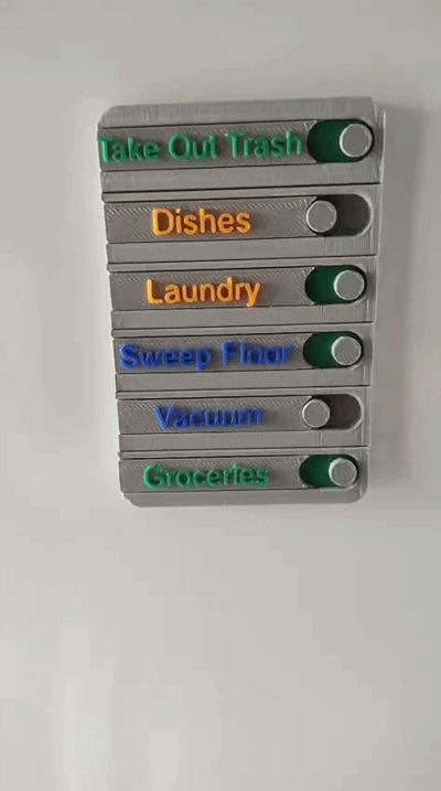Family Chore Tracker - Modular Toggle Board