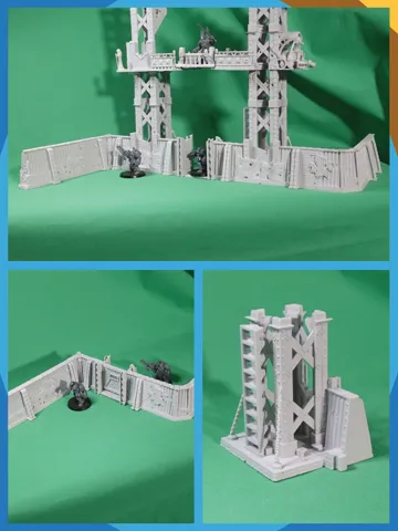 Escenografía en miniatura: Industrial Girder Wall Set A, Modular Terrain — vista de referencia 2