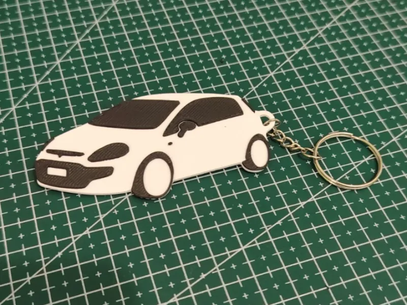 Premium Fiat Punto Keychain (Optimized 3MF File)