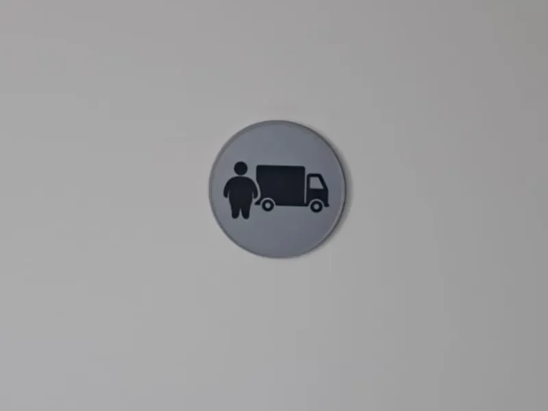 Truck Driver Rest Stop - Toilet Sign