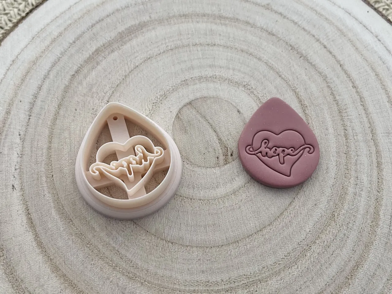 Tear Hope Polymer Clay Earrings Cutter view 2