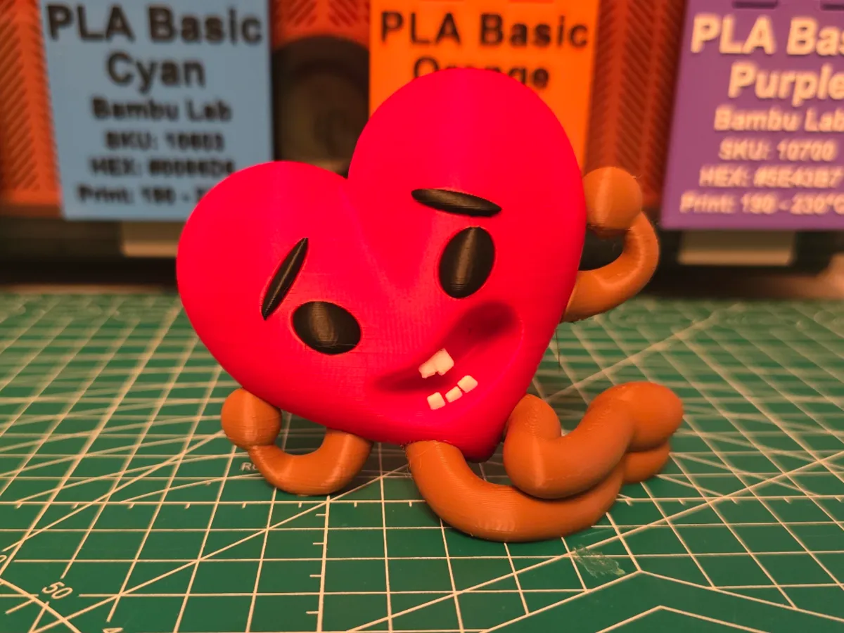 Arty the Heart - 4 Color AMS - Free 3D Print Model - MakerWorld
