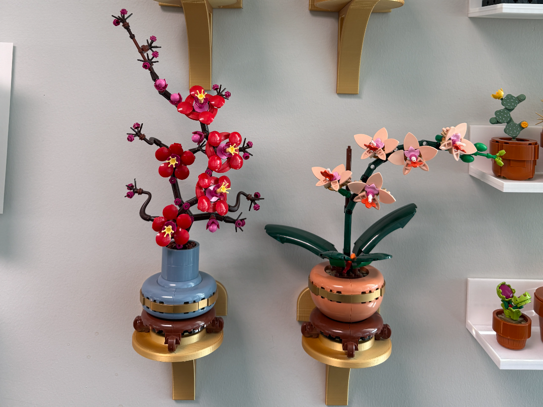 Brick Flower Botanical Wall Display Shelf