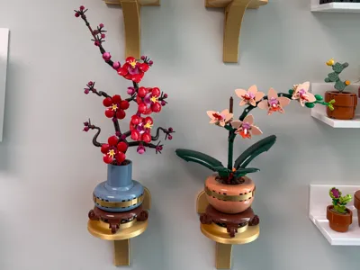 Brick Flower Botanical Wall Display Shelf