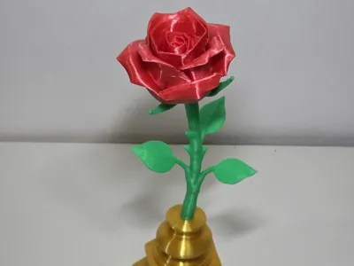Natural Rose with Stem and Base V2