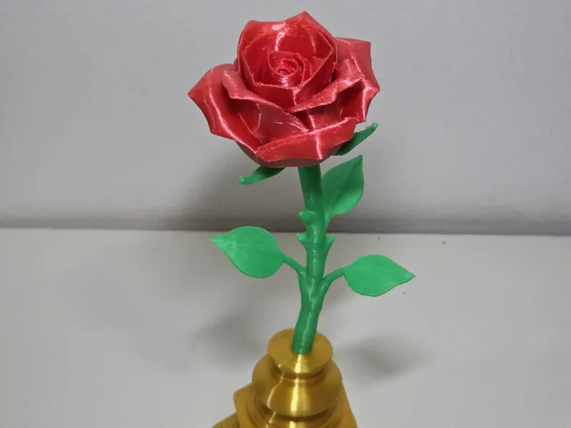 Natural Rose with Stem and Base V2