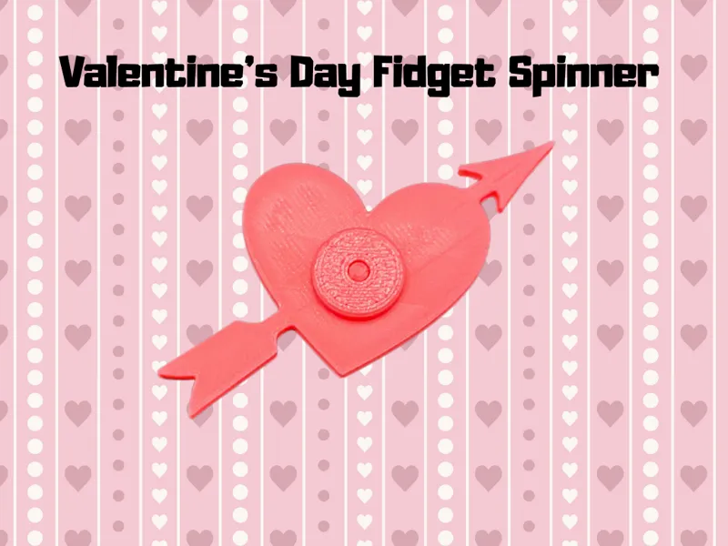 Valentine's Day Heart Spinner - Cupid Arrow Fidget