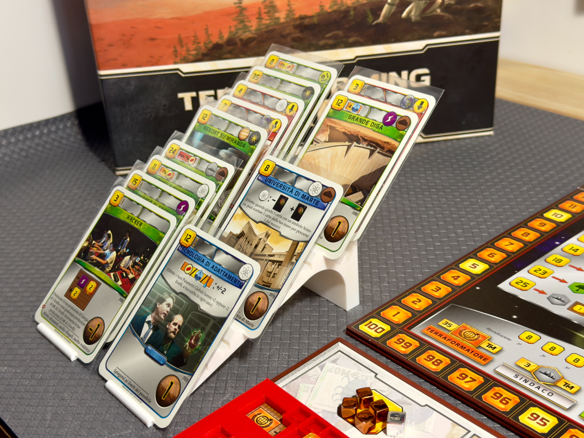 Board game card rack