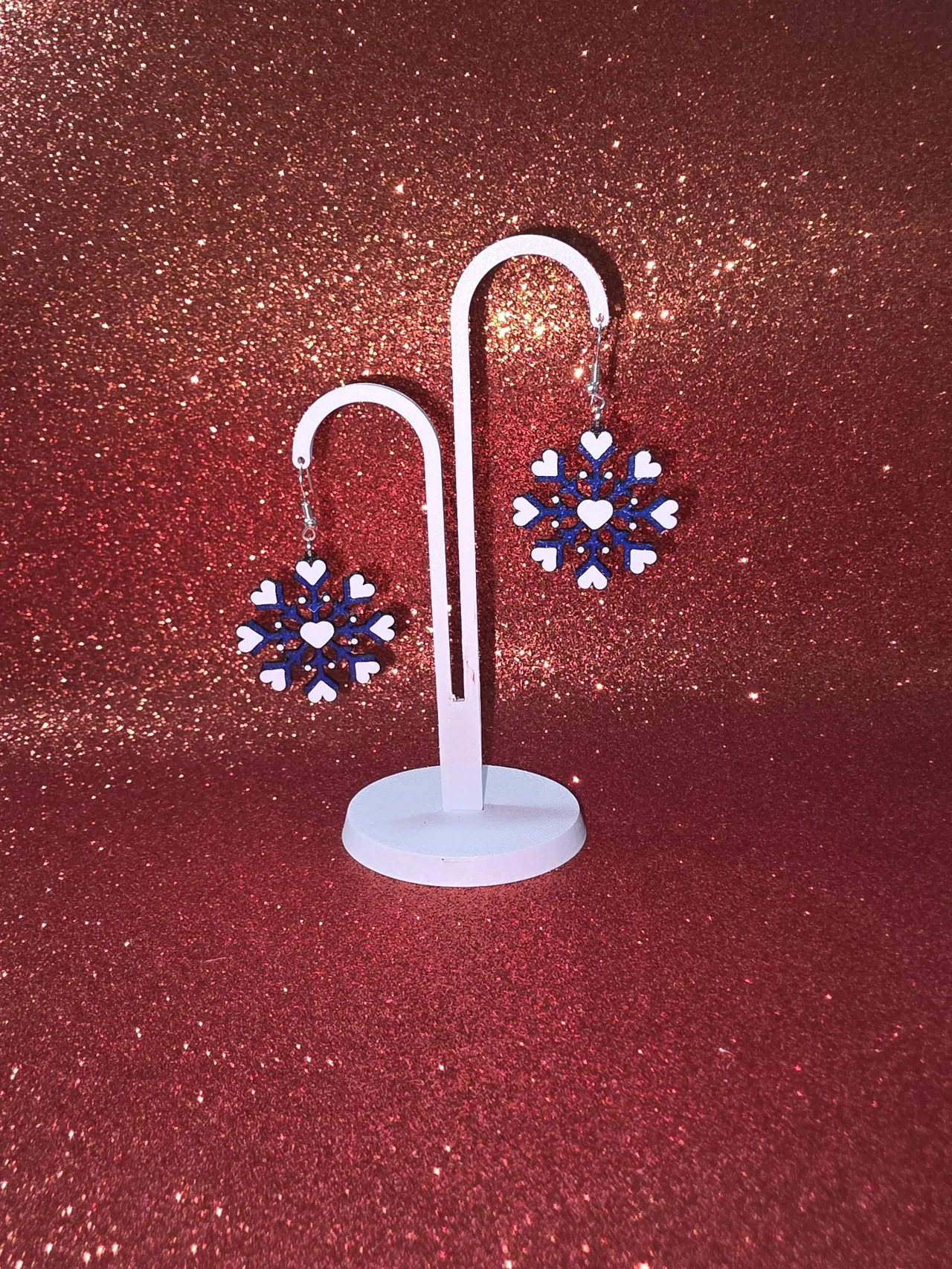 Heart snowflake v2 earrings view 3