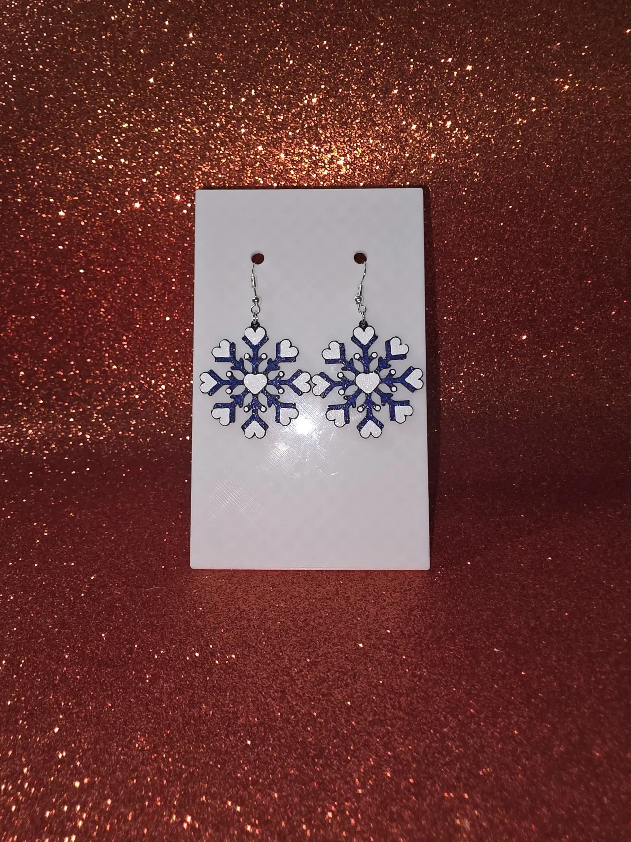 Heart snowflake v2 earrings view 2