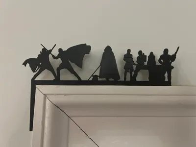 Star Wars Mandalorian Rescuing Grogu DoorCorner