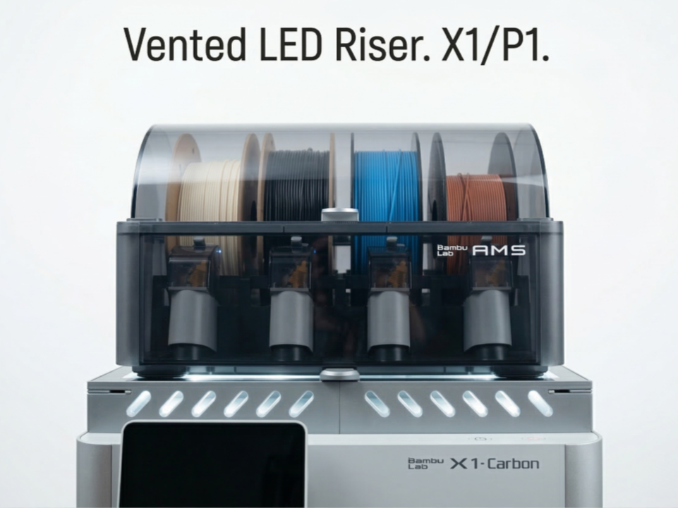 X1C/P1S Vented Led Riser