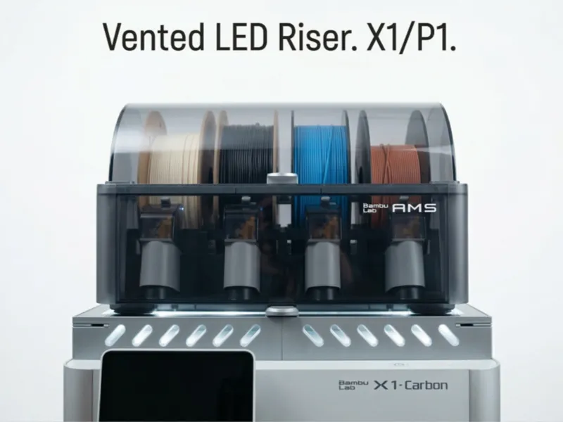 X1C/P1S Vented Led Riser