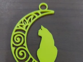 The Cat and the moon - keychain - earring