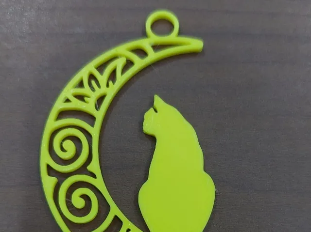 The Cat and the moon - keychain - earring
