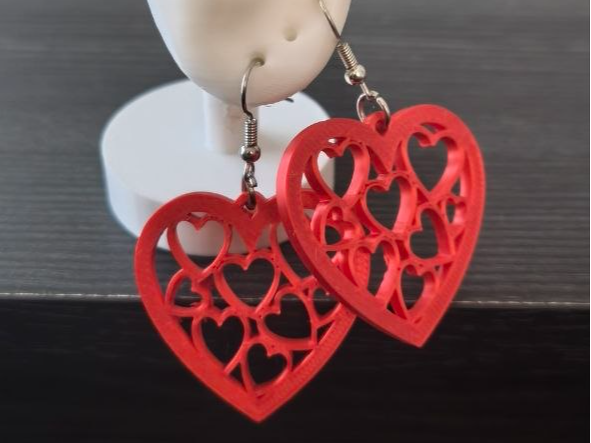 Miniatura 1 do modelo 3D pendientes corazones