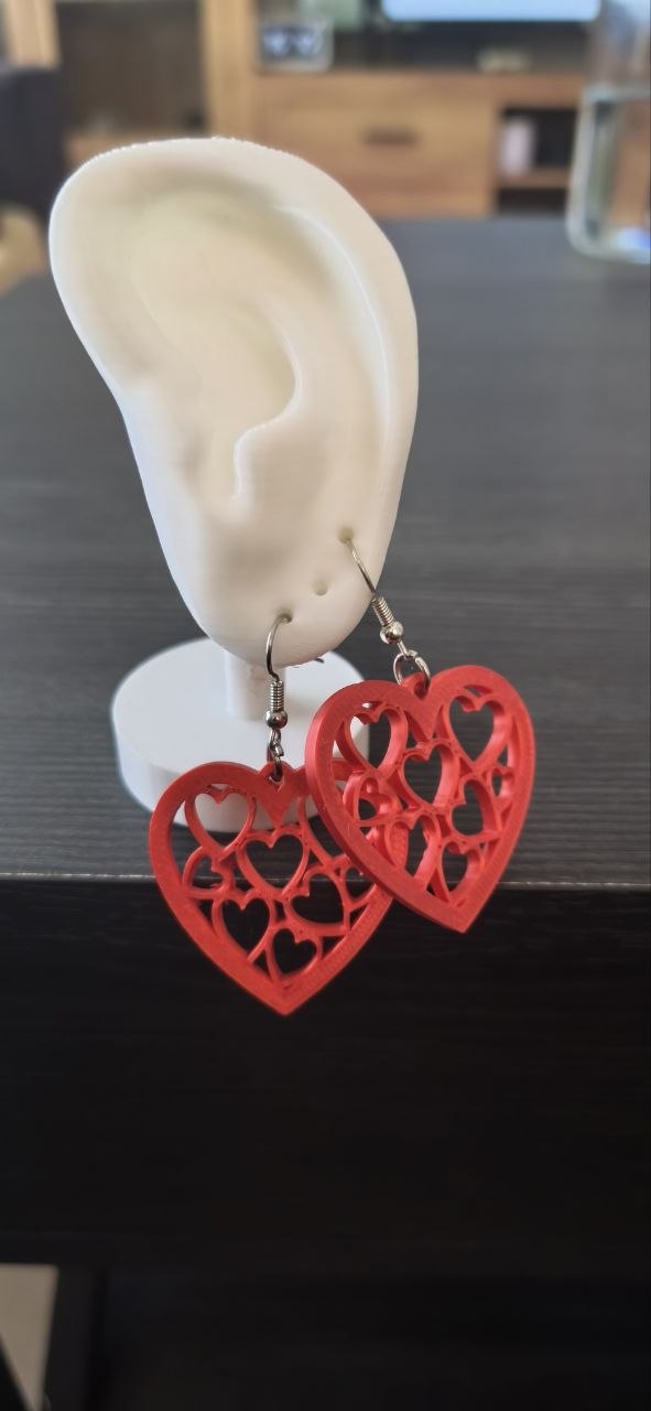 Miniatura 2 do modelo 3D pendientes corazones