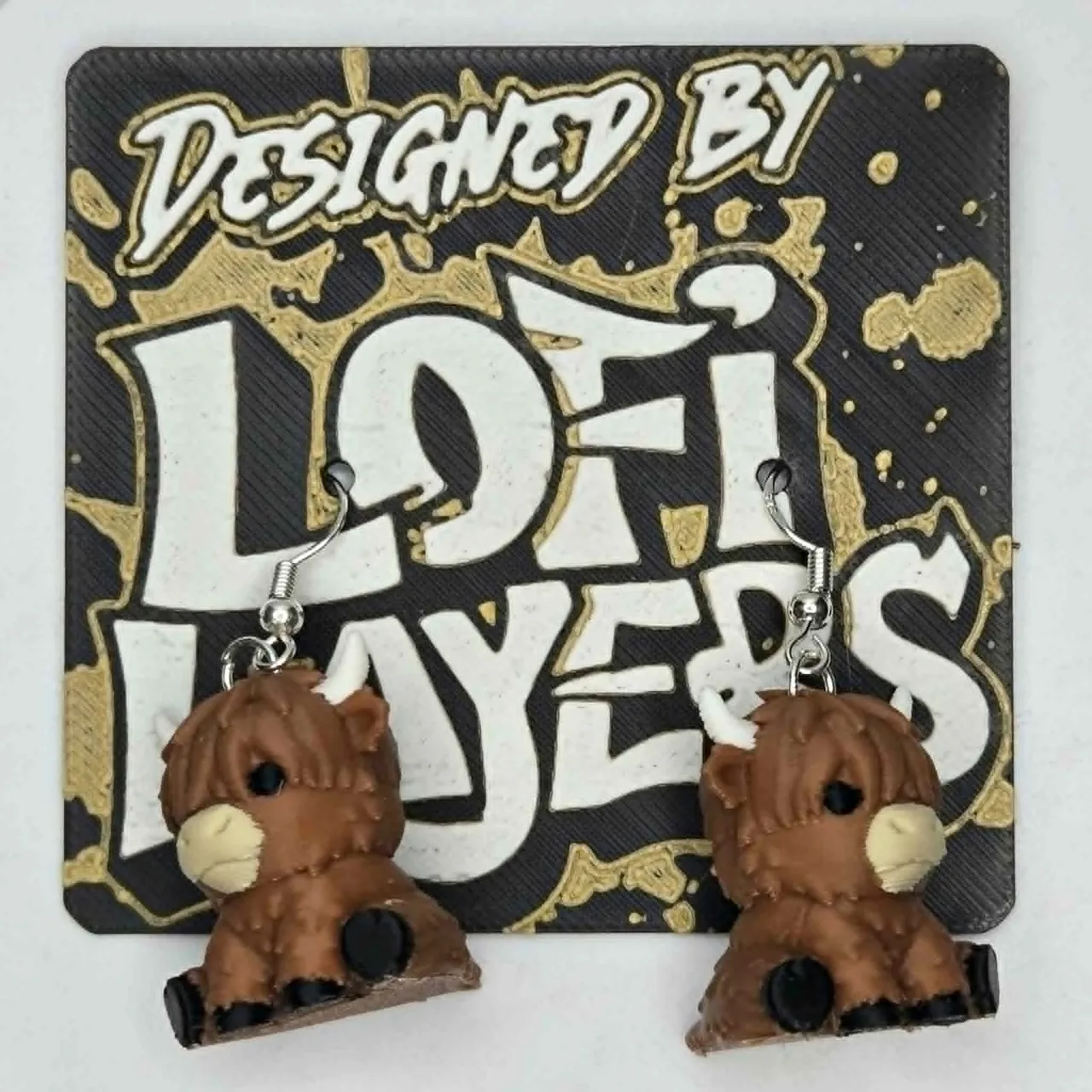 Highland Cow Hanger Earrings view 3