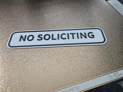 No Soliciting sign