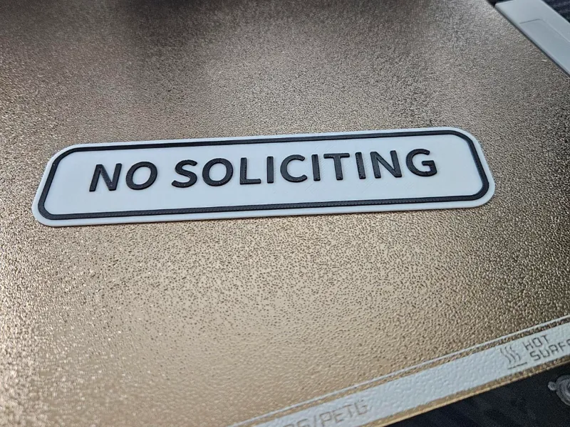 No Soliciting sign