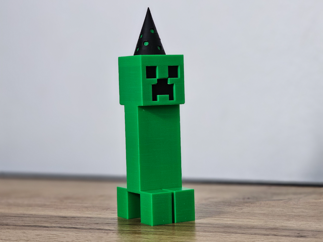 Minecraft Creeper mit Partyhut 