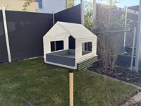 XXL quadratisch - Vogelhaus komplett mit Schale und Haltern