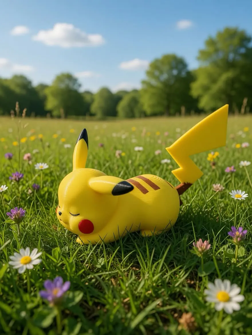 Cute sleeping pikachu - Free 3D Print Model - MakerWorld
