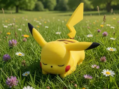 Cute sleeping pikachu