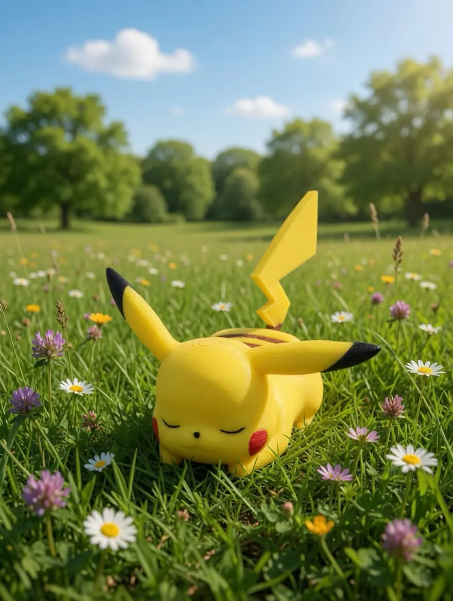 Cute sleeping pikachu - Free 3D Print Model - MakerWorld