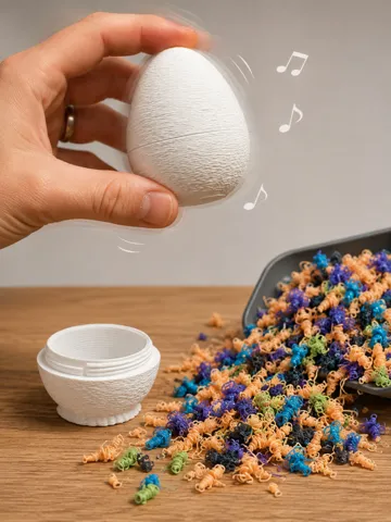 Letrero o emblema decorativo: Refillable Fuzzy Egg Shaker | Rattle & Maraca — vista de referencia 2
