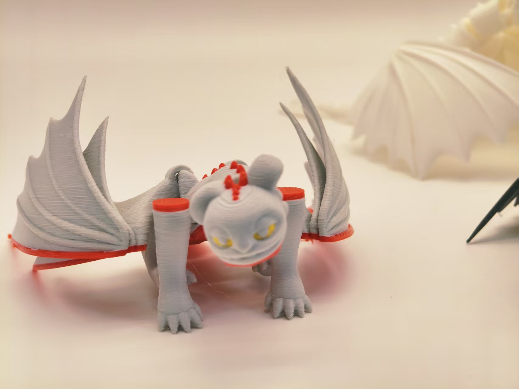 Miniatura 5 do modelo 3D 驯龙高手无牙仔三只幼崽，四个涂色，MINI可打无需支撑