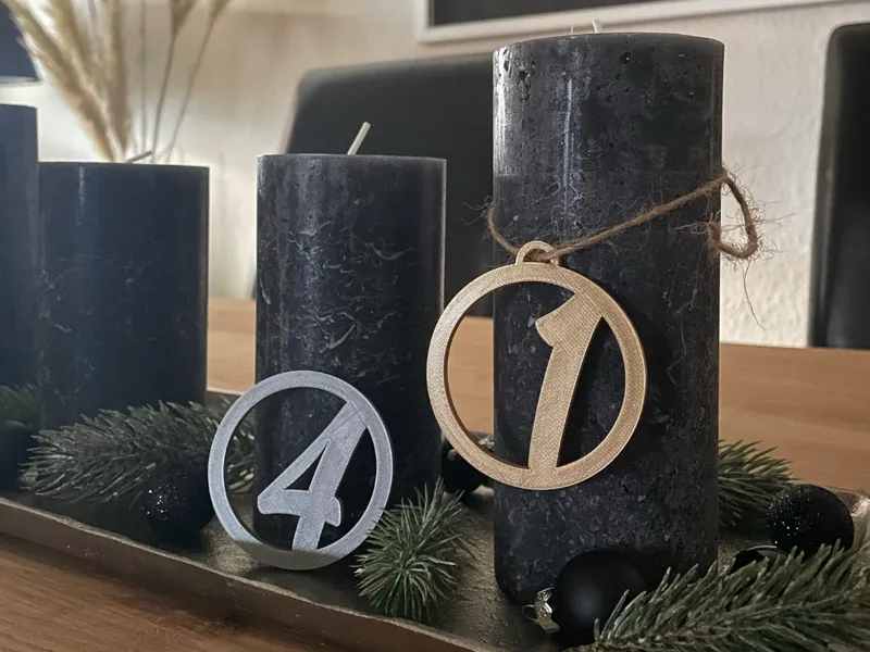 Numbers for advent-candles