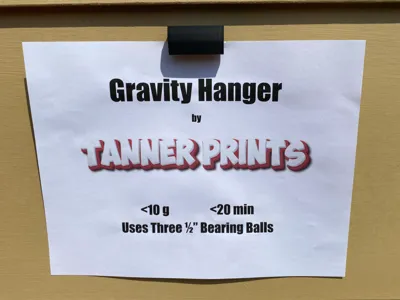 Gravity Hanger for Paper