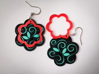 Flower earring view 3